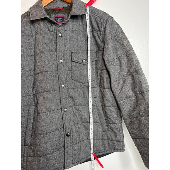 UNTUCKit Men's Vinifera Quilt Herringbone Shirt Jacket Gray Wool Blend Capsule - Picture 9 of 11